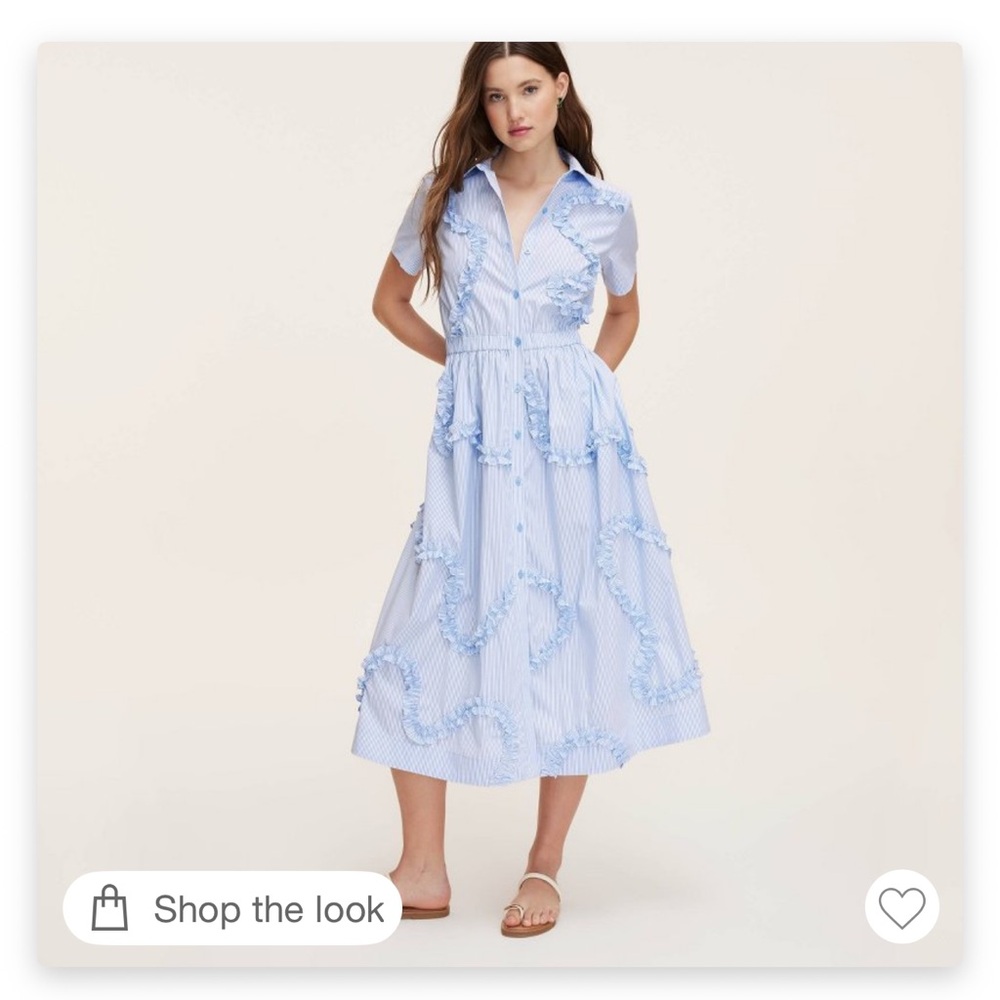 Kate Spade x Target Blue/White Ribbon Short Sleeve Midi dress, Size Small, NWT
